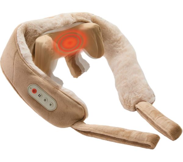 Sharper Image Mini Neck Shiatsu Massager Cordless Luxe Beige