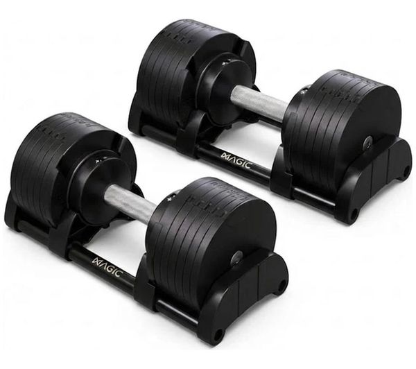 An image of MAGIC AI MFD-002 Smart Adjustable Dumbbells - Black & Silver