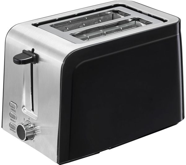 Image of LOGIK L02TSS17 2-Slice Toaster - Black & Stainless Steel