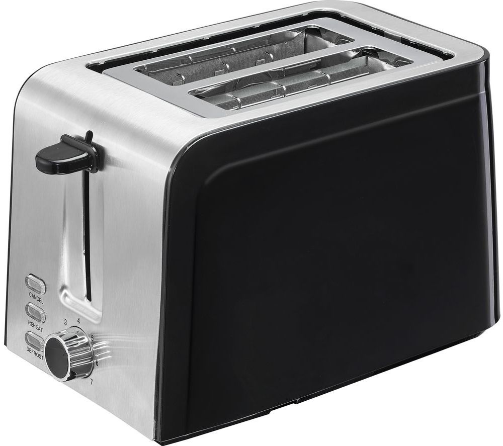 black stainless steel toaster