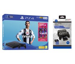 SONY PlayStation 4 500 GB with FIFA 19 & Twin Docking Station Bundle