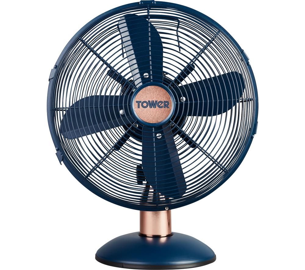 TOWER Cavaletto T611000MB Portable 12" Desk Fan - Blue & Rose Gold