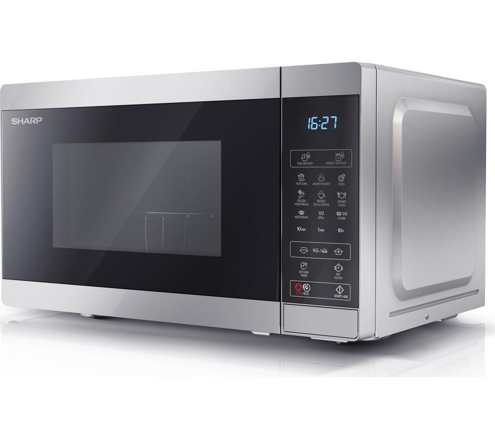 SHARP YC-MG02U-S Microwave with Grill - Silver, Silver