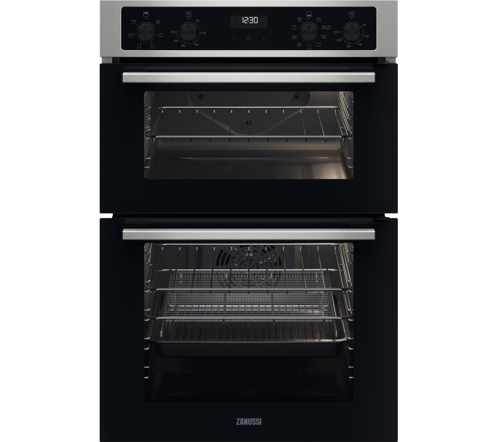 ZANUSSI FanCook ZKCNA4X1 Electric Double Oven - Stainless Steel & Black