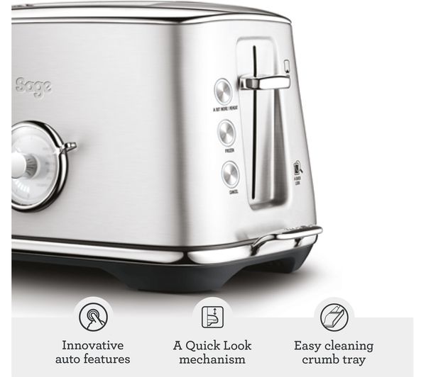 BTA735BSSUK SAGE The Toast Select Luxe BTA735BSS 2Slice Toaster Brushed Stainless Steel