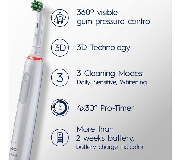 ORAPRO3000 ORAL B CrossAction Pro 3 3000 Electric Toothbrush Currys