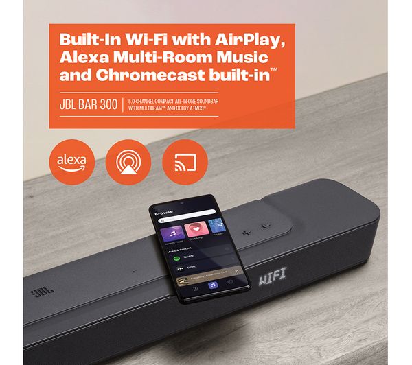 JBLBAR300PROBLKUK JBL BAR 300 Compact Sound Bar with Dolby Atmos Currys Business