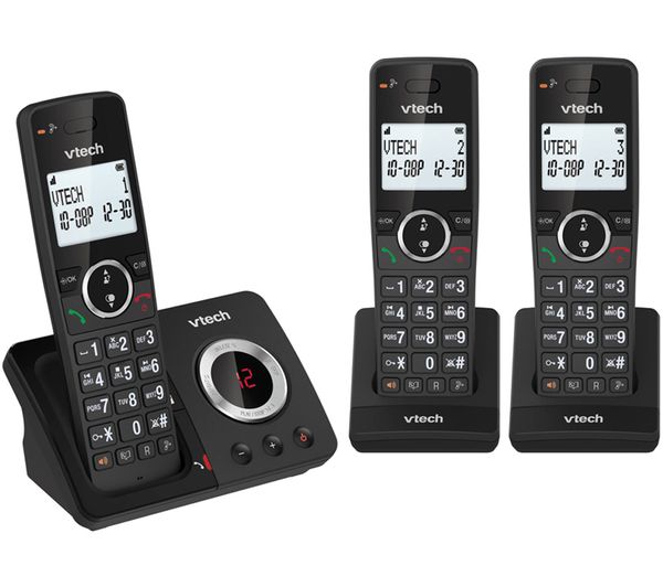 Vtech Es2052 Cordless Phone Triple Handsets Black