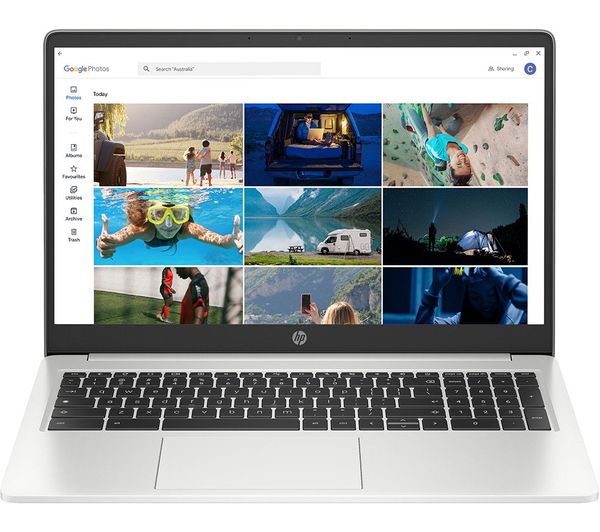 An image of HP 15a-nb0502sa 15.6" Refurbished Chromebook Plus - Intel® Core™ i3, 128 GB SSD, Silver (Excellent condition)