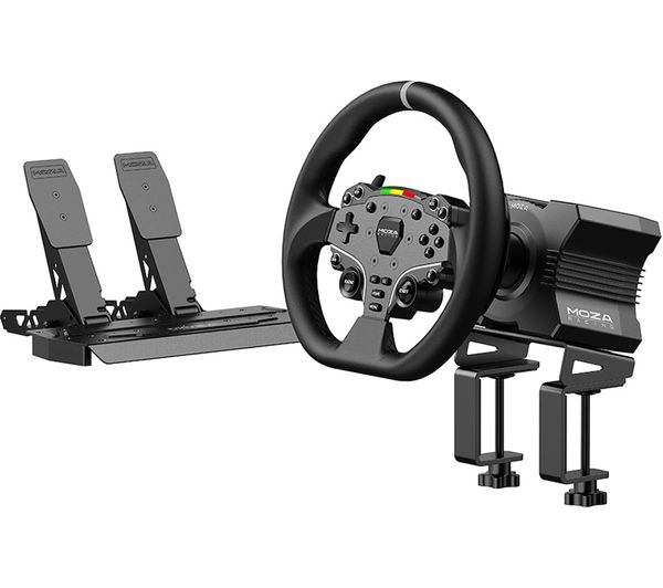 Moza Racing R3 Racing Simulator Bundle R3 Base Es Wheel Sr P Lite Two Pedals Table Clamp Pc Only