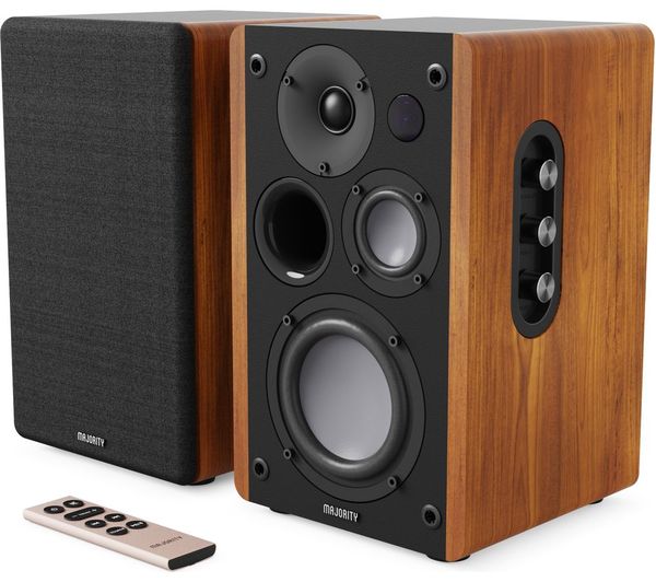 Majority D100 Bluetooth Bookshelf Speakers Black Wood