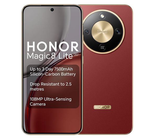 An image of HONOR Magic8 Lite - 512 GB, Reddish Brown