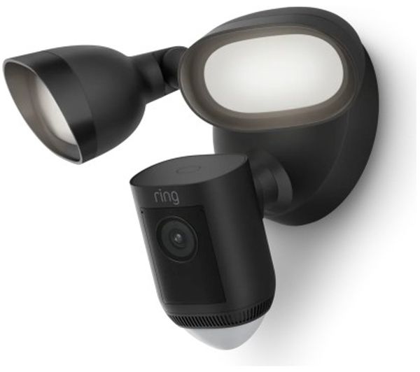 An image of RING Floodlight Cam Pro Wired Retinal 4K WiFi Security Camera - Black