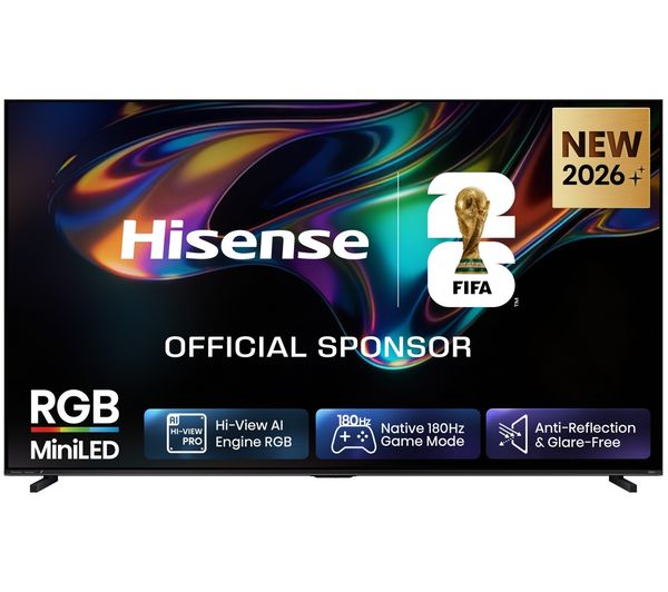 An image of HISENSE UR8S 100" RGB Mini LED 4K 180Hz Smart AI TV with Freely - 100UR8STUK