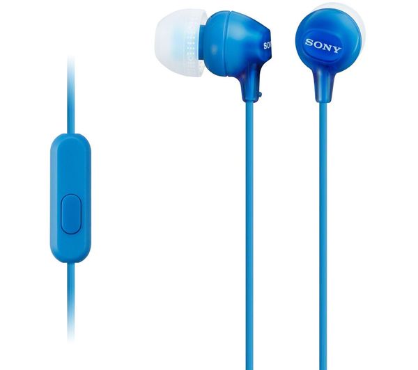 Image of SONY EX15APLI Headphones - Blue