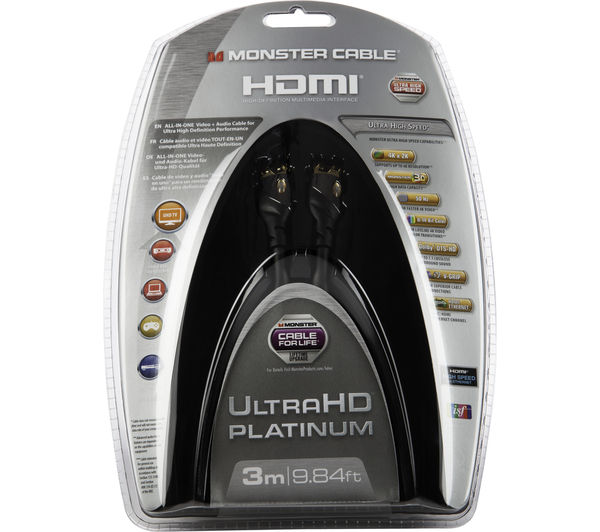 MONSTER Platinum Ultra High Speed HDMI Cable with Ethernet - 3 m, Gold