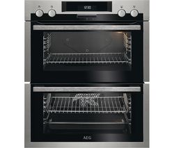 AEG SurroundCook DUE431110M Electric Built-under Double Oven - Stainless Steel & Black