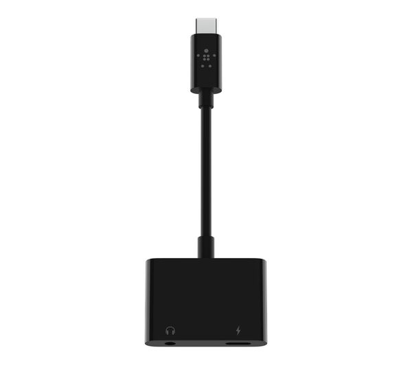 Image of BELKIN F7U080btBLK Dual USB-C Aux and Charge Adapter