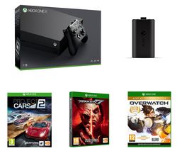 MICROSOFT Xbox One X, Tekken 7, Overwatch, Project Cars 2 & Charge Kit Bundle