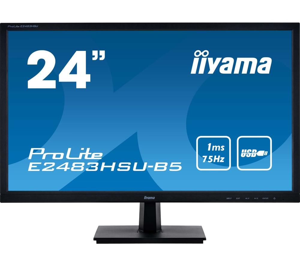 IIYAMA ProLite E2483HSU-B5 Full HD 24 LCD Monitor – Black, Black