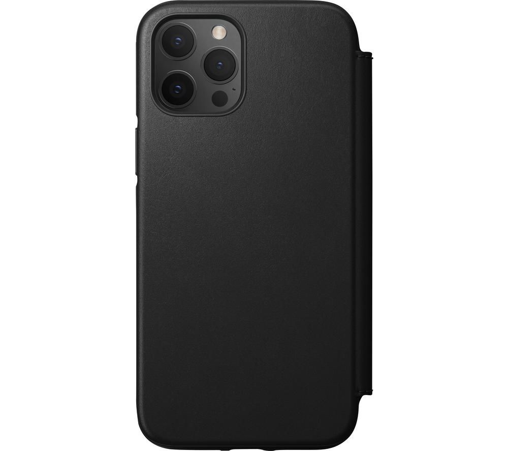 Modern Folio iPhone 12 Pro Max Leather Case - Black