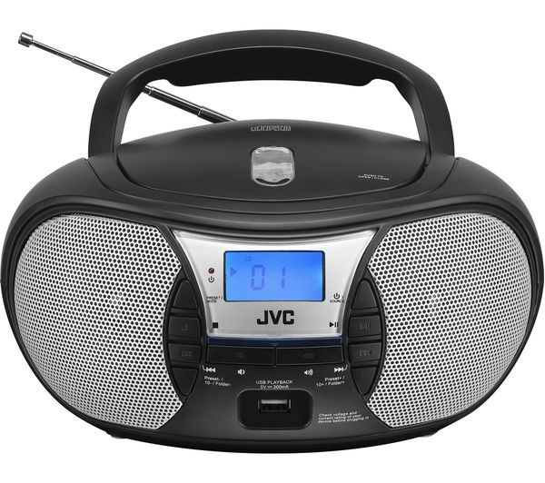 Image of JVC RD-D222B FM Boombox - Black & Silver