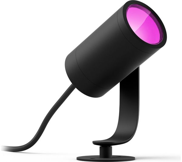 Philips Hue Lily White Colour Ambiance Smart Outdoor Led Spotlight Extension Black