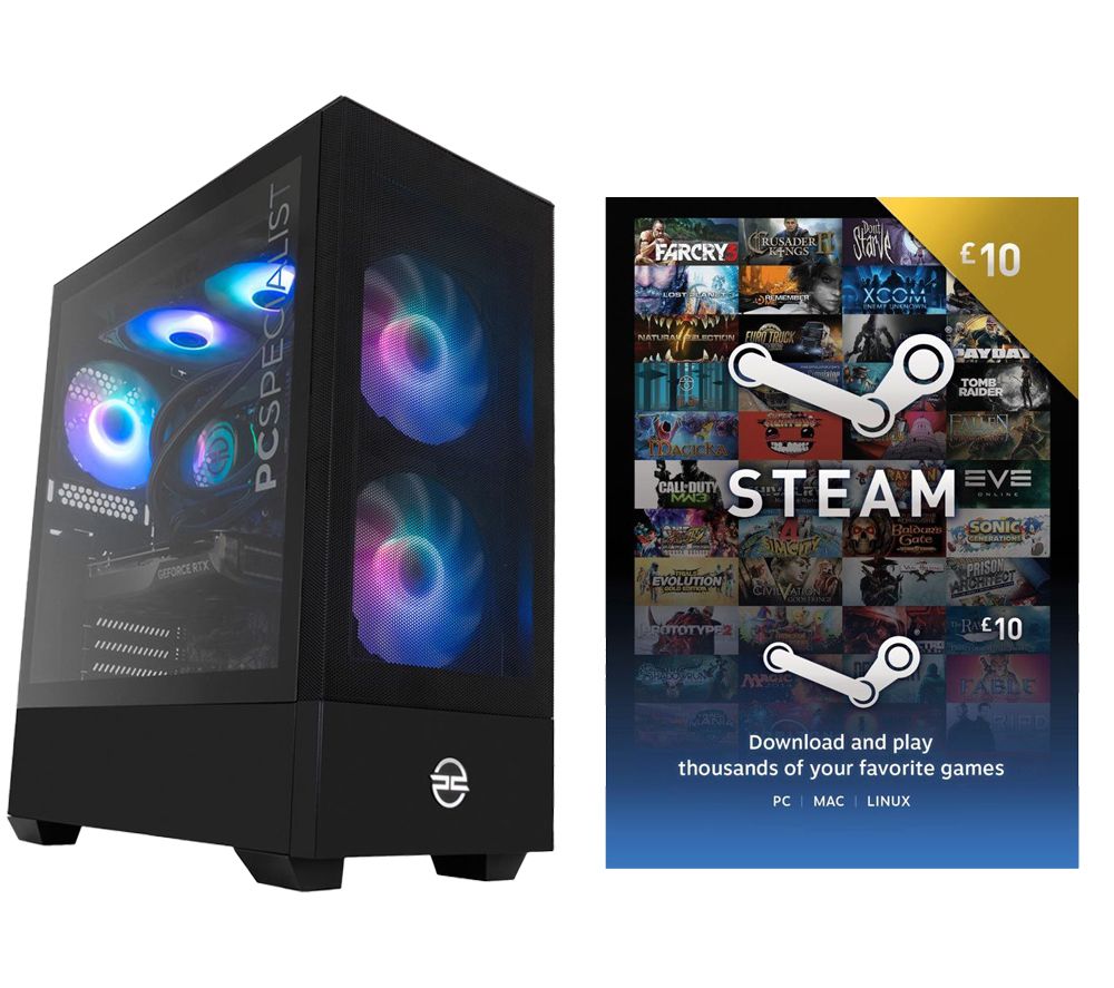 Flux 300 Gaming PC & £10 Steam Wallet Card Bundle - AMD Ryzen 7, RTX 4060 Ti, 1 TB SSD