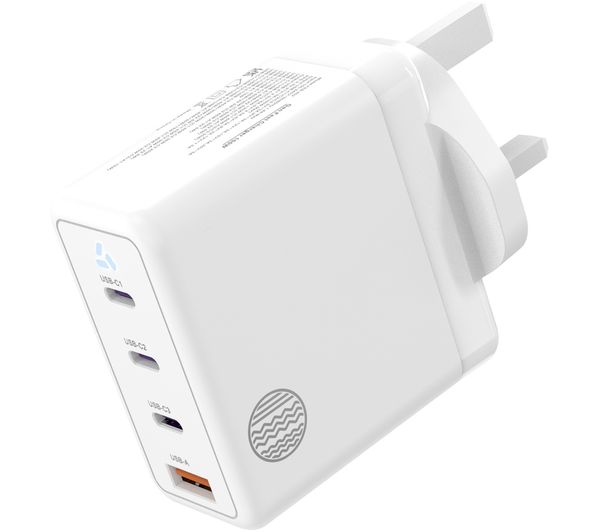 An image of OUR PURE PLANET OPP040 4-Port 140 W GaN Wall Charger - White
