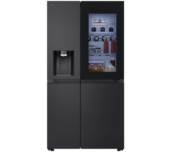 An image of LG Fit & Max GSXE80EVBE American Style Smart Fridge Freezer - Essence Black Steel