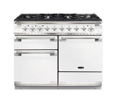 RANGEMASTER Elise 110 Dual Fuel Range Cooker - White & Chrome