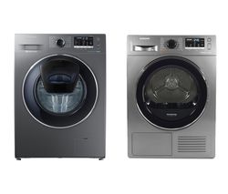 SAMSUNG DV80M5010QX/EU 8 kg Heat Pump Tumble Dryer & AddWash WW80K5410UX 8 kg 1400 Spin Washing Machine Bundle