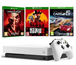 MICROSOFT White Xbox One X, Red Dead Redemption 2, Tekken 7 & Project Cars 2 Bundle