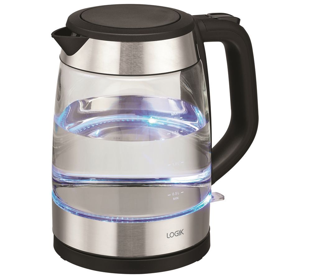 LOGIK L17GKB20 Glass Jug Kettle - Black, Black