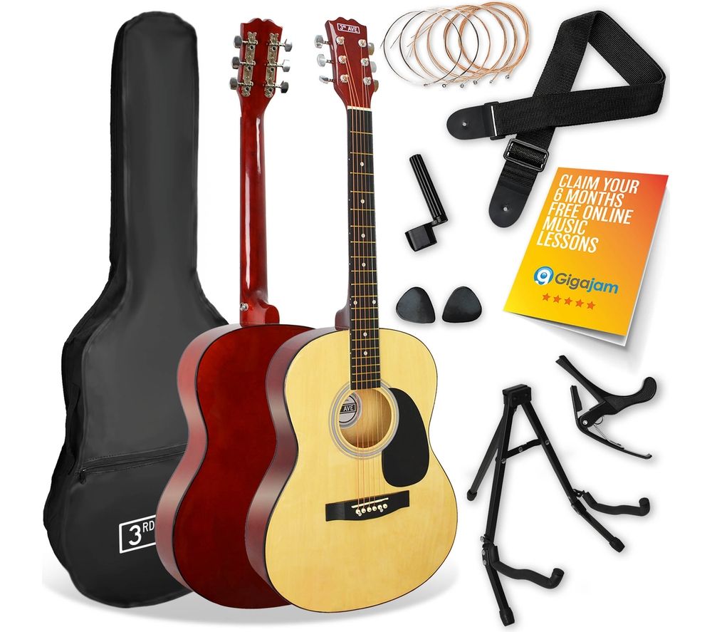 Full Size 4/4 Acoustic Guitar Ultimate Bundle - Natural