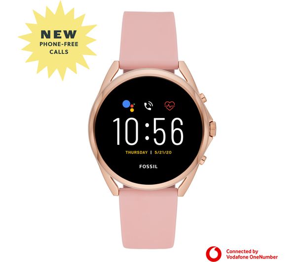 FOSSIL Gen 5 LTE FTW60753 Smartwatch - Rose Gold \u0026 Blush, Silicone Strap  Fast Delivery | Currysie