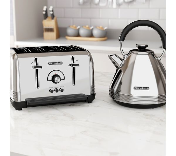 morphy richards stainless steel kettle and toaster set