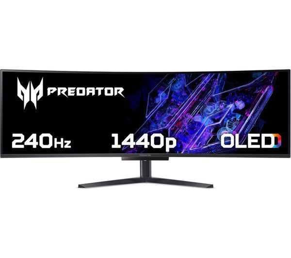 Acer Predator X49xbmipphuzx Dual Quad Hd 49 Curved Oled Gaming Monitor Black