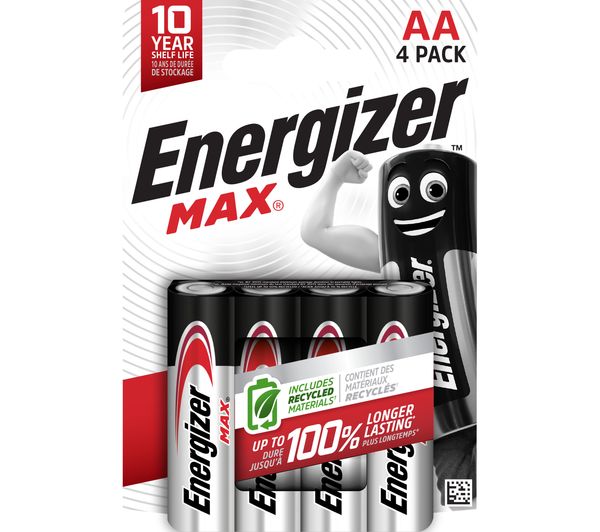 Energizer Max Aa Alkaline Batteries Pack Of 4