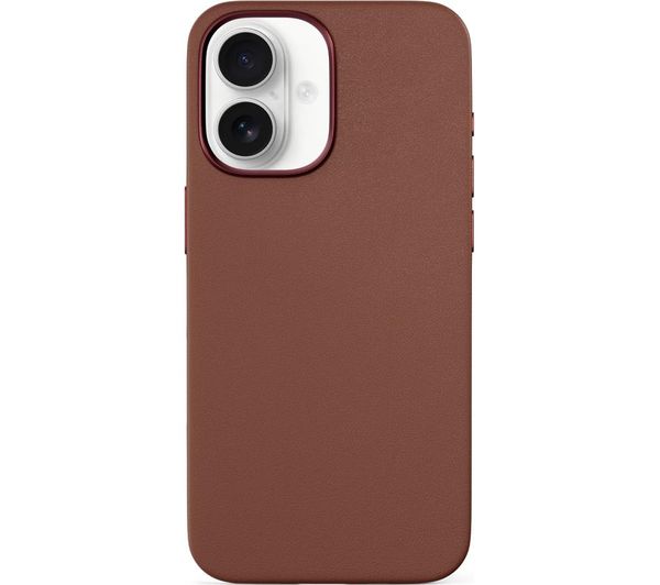 EPICO Mag+ Magnetic iPhone 16 Genuine Leather Case - Brown