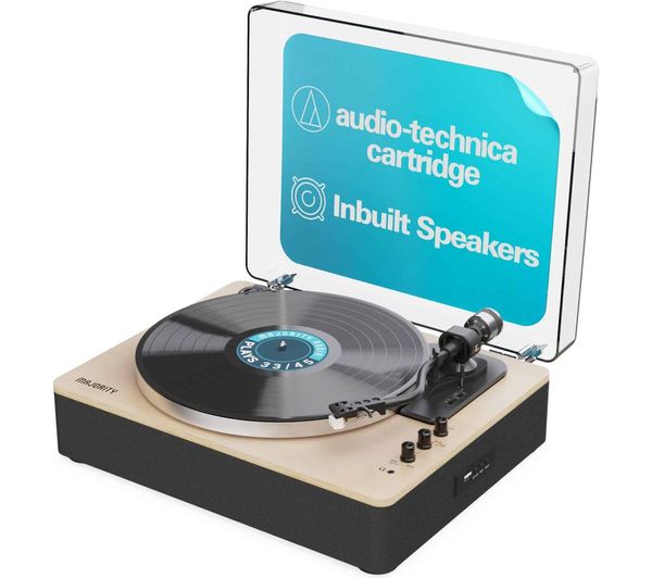 Majority Folio Belt Drive Bluetooth Turntable Black Beige