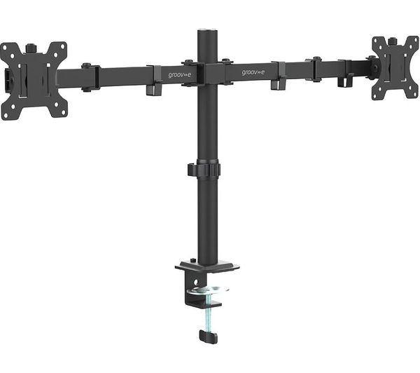 Groov E Gv Pc26 Bk Dual Arm Tilt Swivel 32 Monitor Desk Mount
