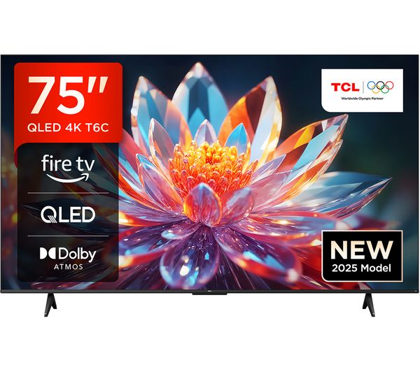 TCL T6C 75" QLED 4K HDR Smart Fire TV with Freely - 75T6C-UK