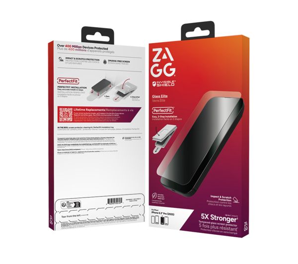 An image of ZAGG InvisibleShield Glass Elite iPhone 17 Pro Screen Protector
