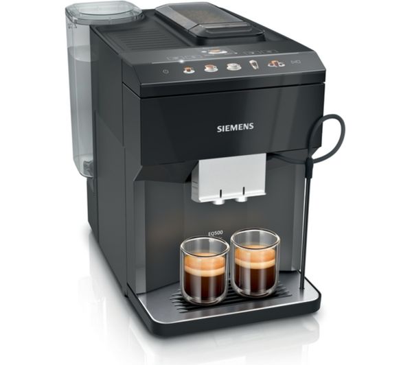 An image of SIEMENS TP513GB9 EQ500 Bean to Cup Fully Automatic Coffee Machine - Piano Black