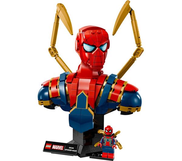 An image of LEGO Marvel 76326 Iron Spider-Man Bust Set for Adults