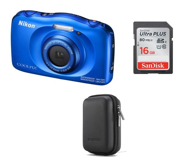 NIKON COOLPIX W100 Tough Compact Camera & Accessories Bundle, Black