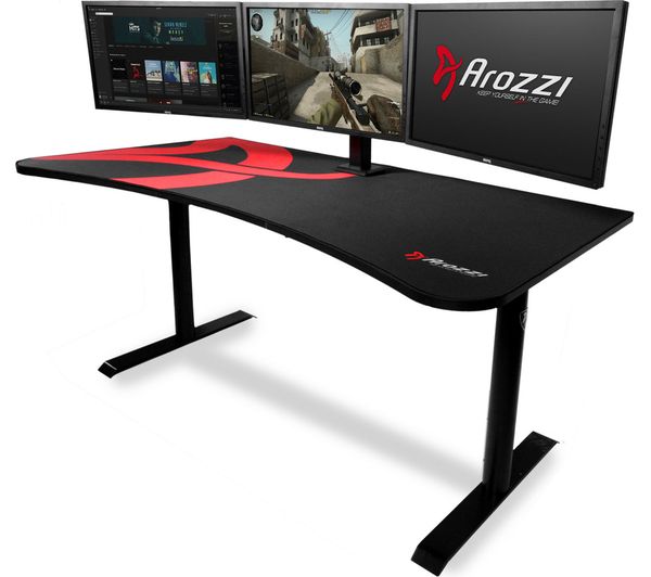 Buy AROZZI Arena Gaming Desk - Black & Red | Free Delivery | Currys