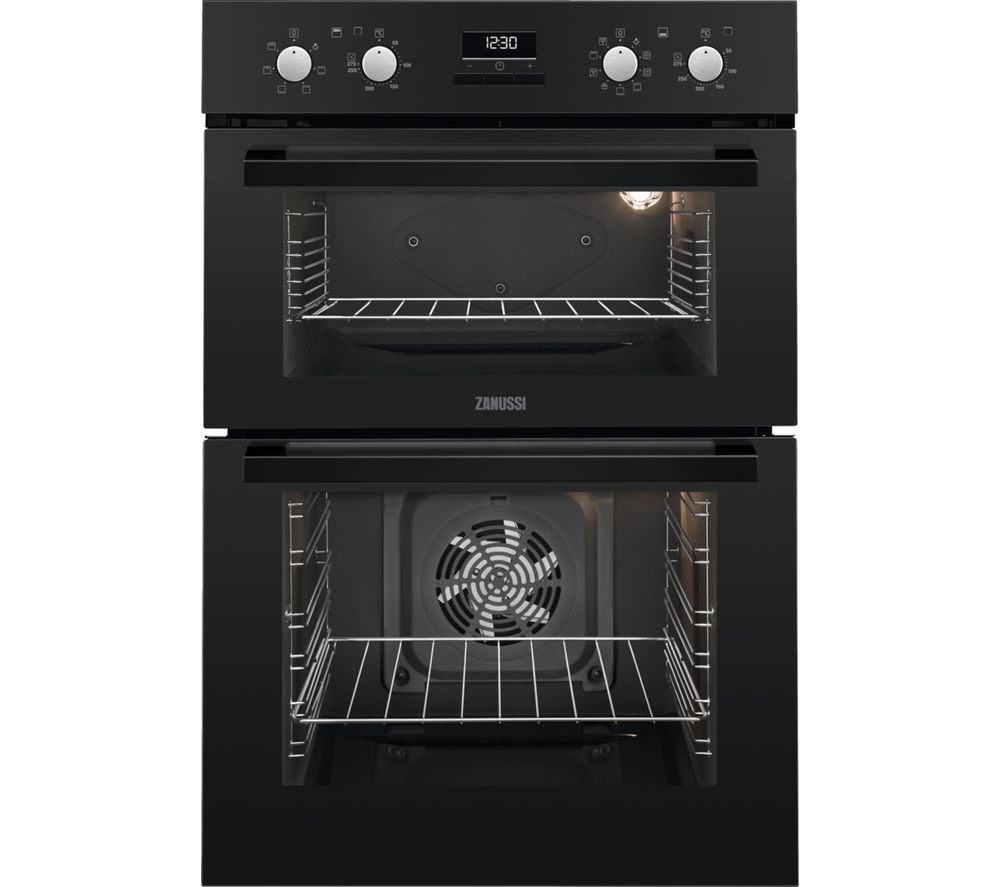 ZANUSSI ZOD35802BK Electric Double Oven – Black, Black