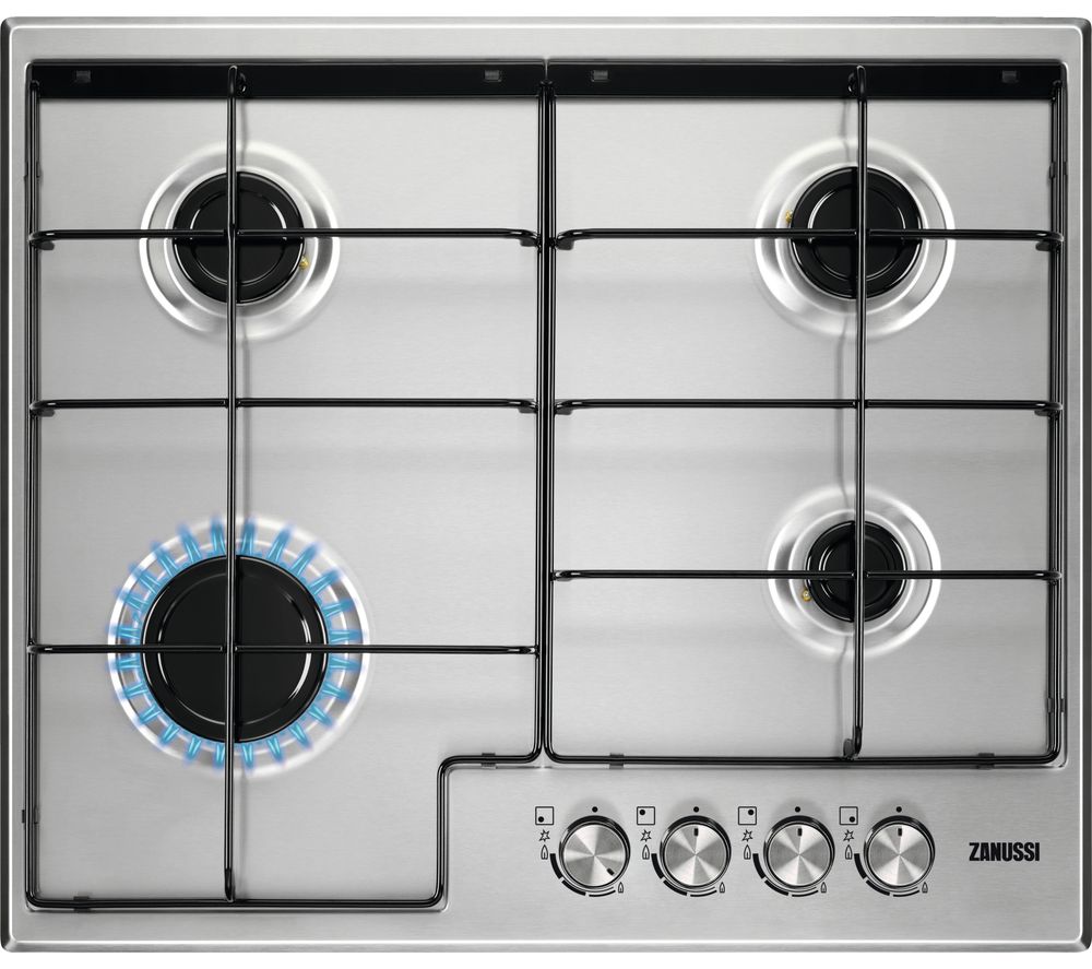 ZANUSSI ZGH65414XB Gas Hob – Stainless Steel, Stainless Steel